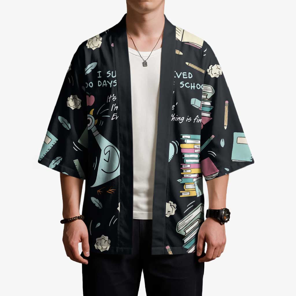 I Survived 100 Days of School Kimono Funny Pigeon 100th Day Teacher