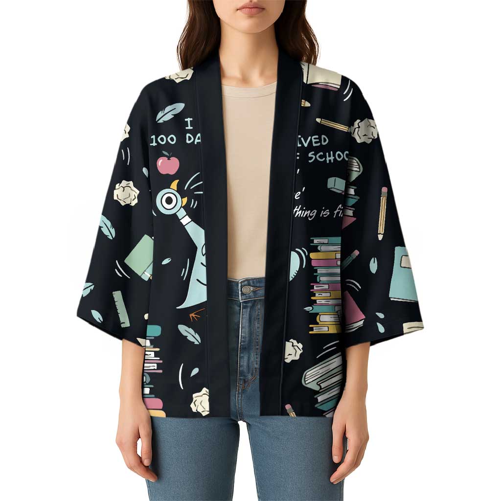 I Survived 100 Days of School Kimono Funny Pigeon 100th Day Teacher