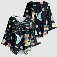 I Survived 100 Days of School Kimono Sleeve Blouse Funny Pigeon 100th Day Teacher