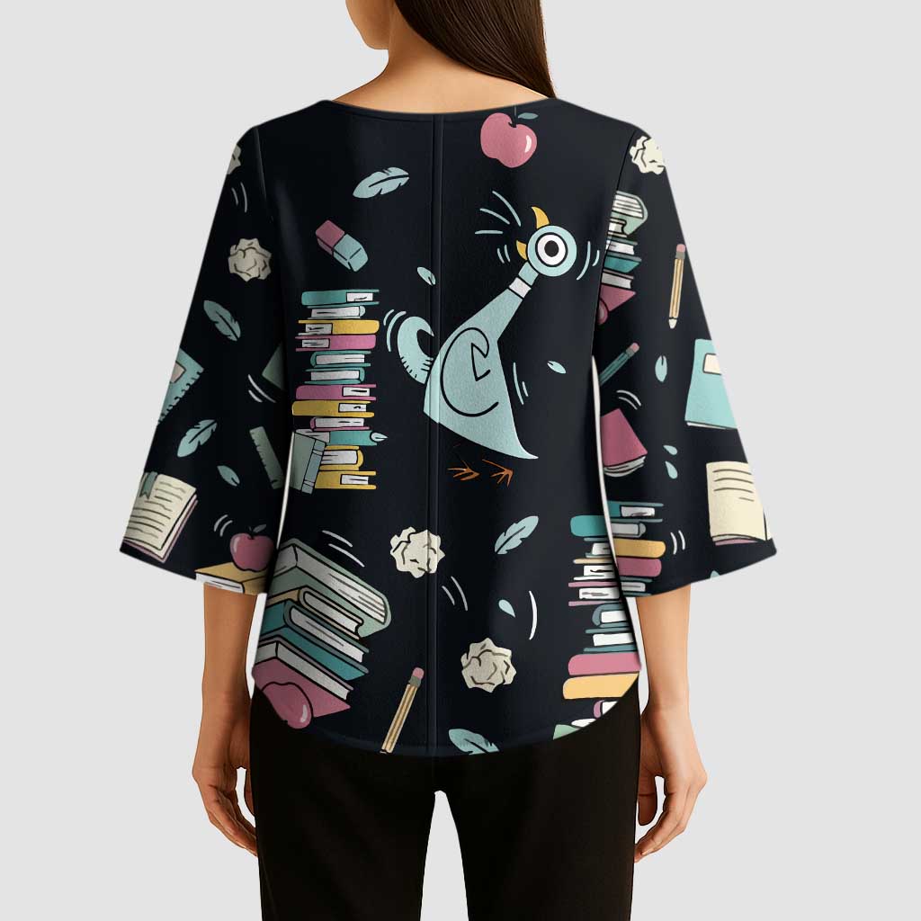 I Survived 100 Days of School Kimono Sleeve Blouse Funny Pigeon 100th Day Teacher