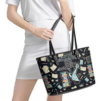 I Survived 100 Days of School Leather Tote Bag Funny Pigeon 100th Day Teacher