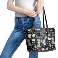 I Survived 100 Days of School Leather Tote Bag Funny Pigeon 100th Day Teacher