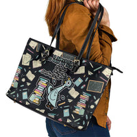 I Survived 100 Days of School Leather Tote Bag Funny Pigeon 100th Day Teacher