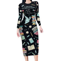 I Survived 100 Days of School Long Sleeve Bodycon Dress Funny Pigeon 100th Day Teacher
