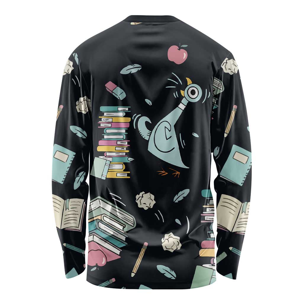 I Survived 100 Days of School Long Sleeve Shirt Funny Pigeon 100th Day Teacher