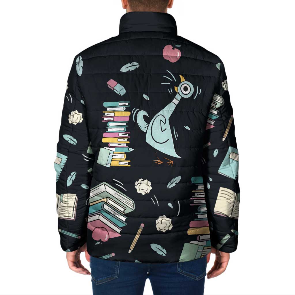 I Survived 100 Days of School Padded Jacket Funny Pigeon 100th Day Teacher
