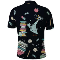 I Survived 100 Days of School Polo Shirt Funny Pigeon 100th Day Teacher