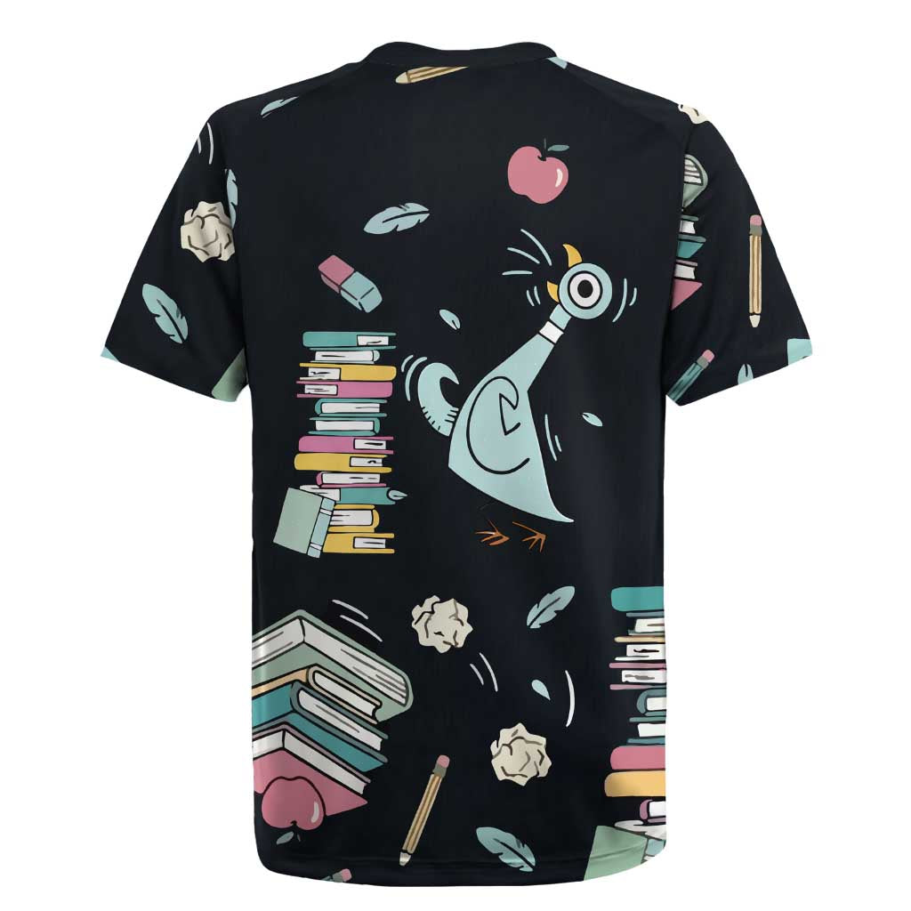 I Survived 100 Days of School Rugby Jersey Funny Pigeon 100th Day Teacher