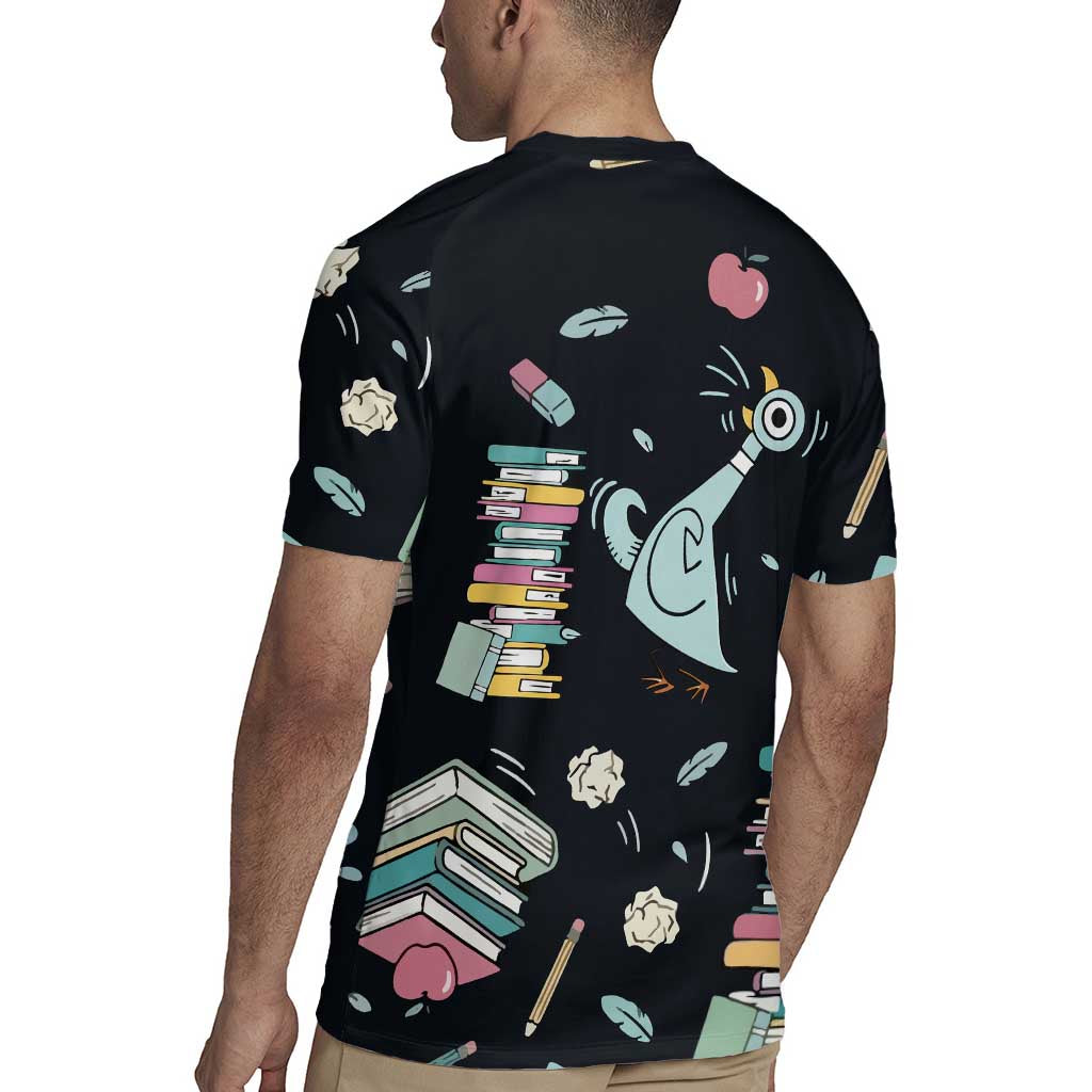 I Survived 100 Days of School Rugby Jersey Funny Pigeon 100th Day Teacher