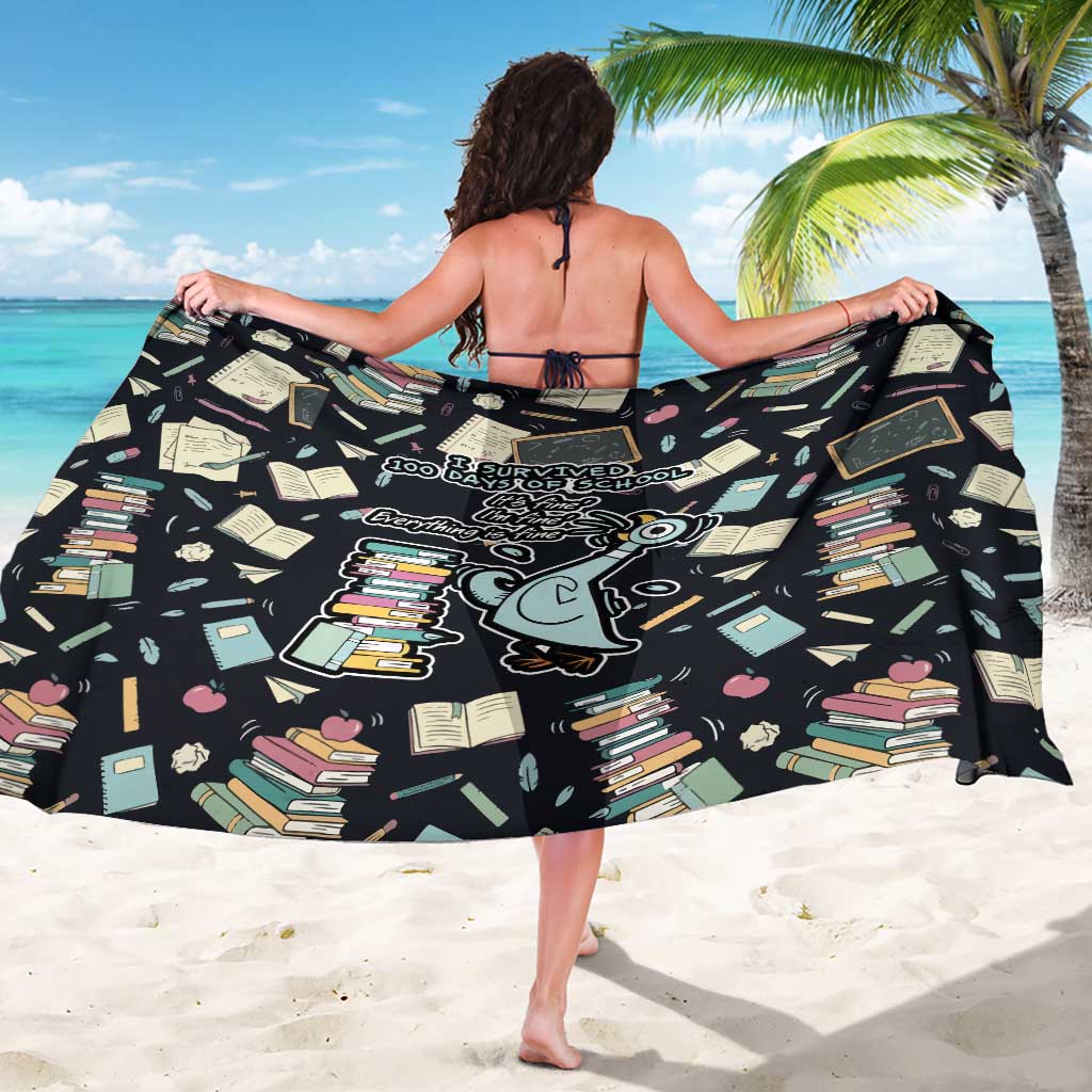 I Survived 100 Days of School Sarong Funny Pigeon 100th Day Teacher
