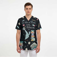 I Survived 100 Days of School Scrub Top Funny Pigeon 100th Day Teacher