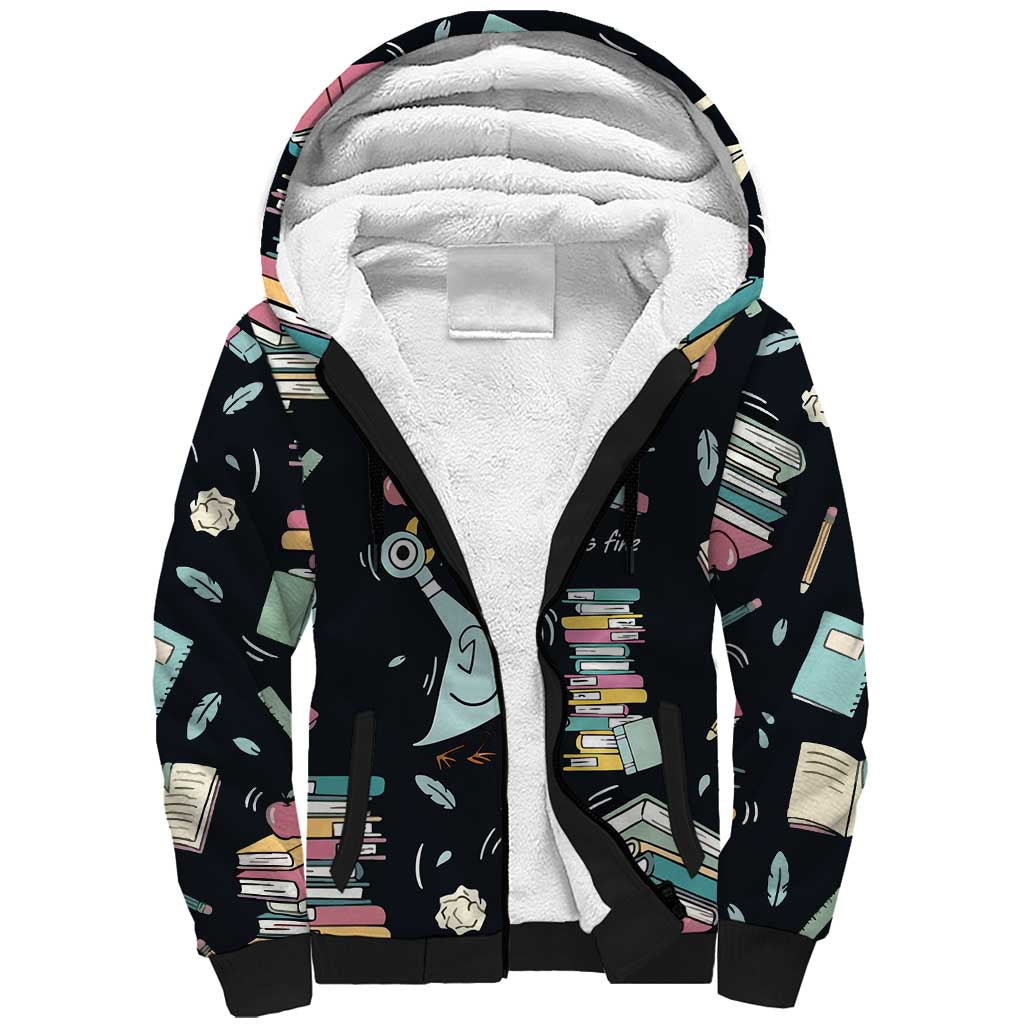 I Survived 100 Days of School Sherpa Hoodie Funny Pigeon 100th Day Teacher