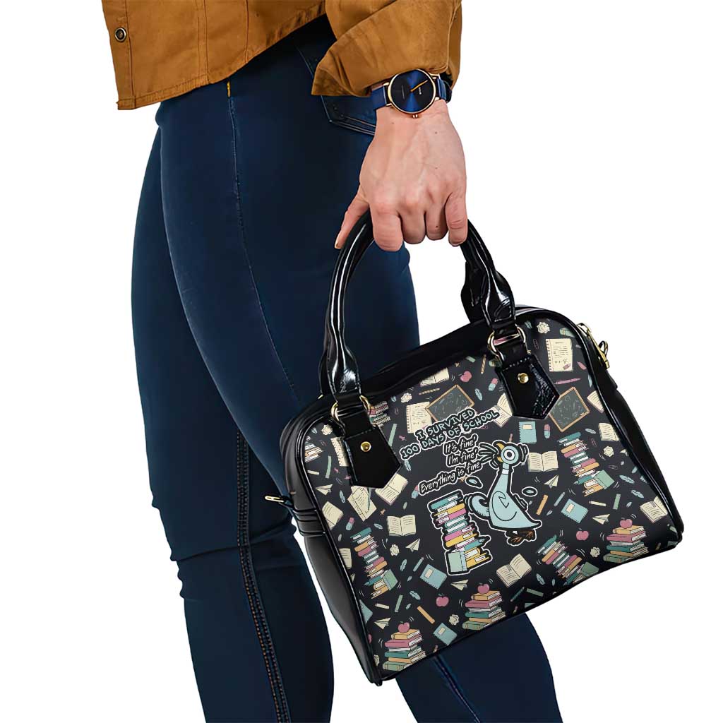 I Survived 100 Days of School Shoulder Handbag Funny Pigeon 100th Day Teacher