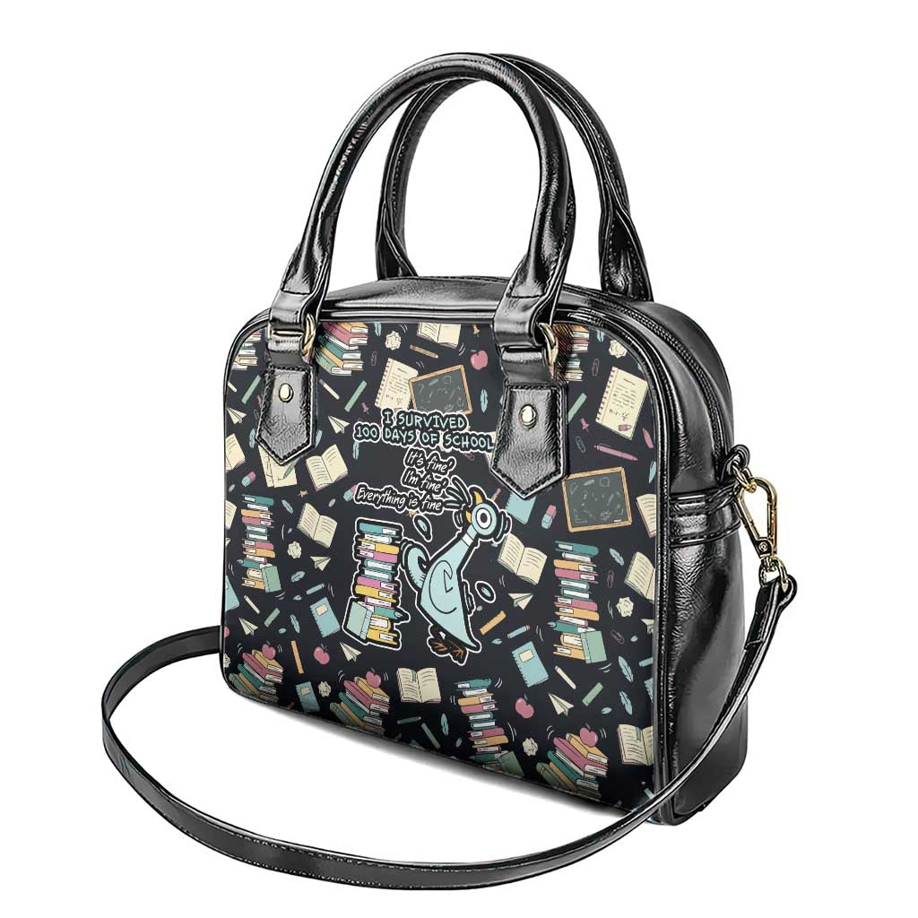 I Survived 100 Days of School Shoulder Handbag Funny Pigeon 100th Day Teacher