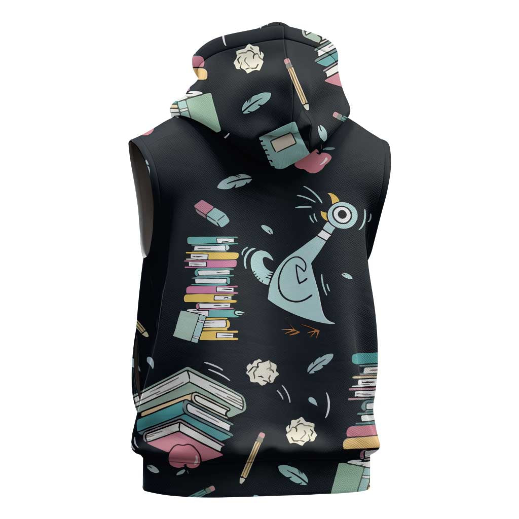 I Survived 100 Days of School Sleeveless Hoodie Funny Pigeon 100th Day Teacher