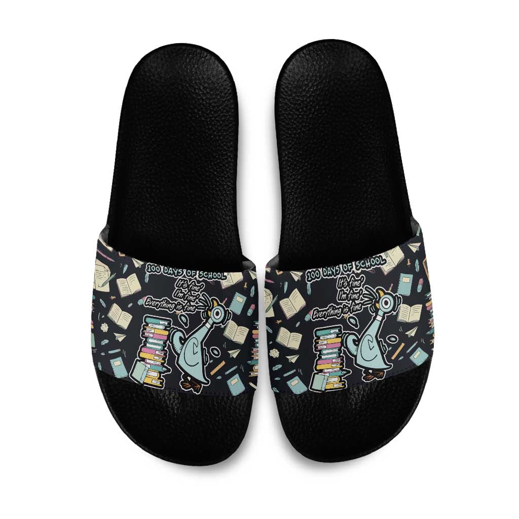 I Survived 100 Days of School Slide Sandals Funny Pigeon 100th Day Teacher
