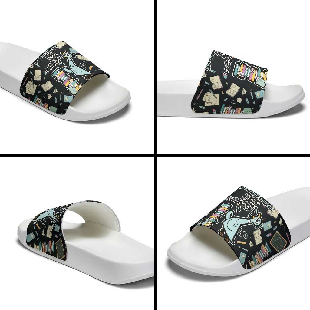 I Survived 100 Days of School Slide Sandals Funny Pigeon 100th Day Teacher