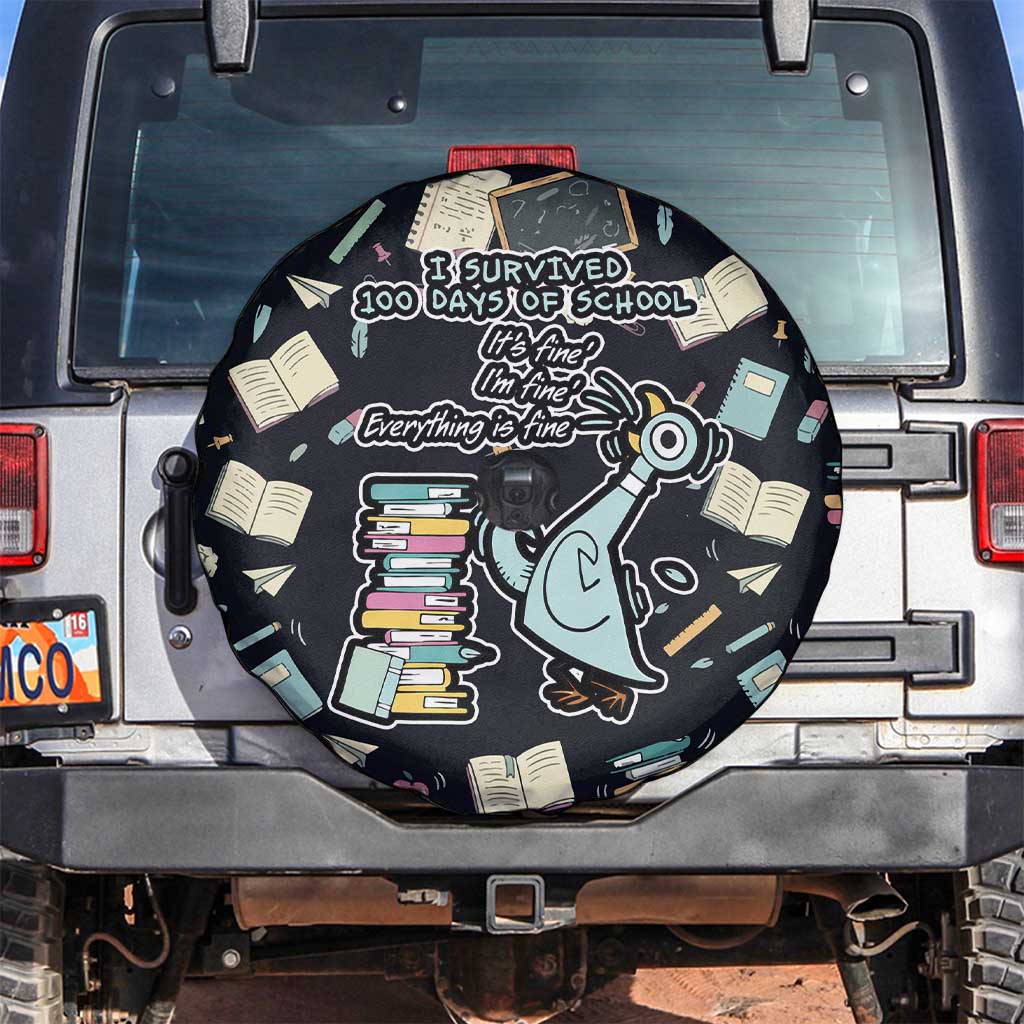I Survived 100 Days of School Spare Tire Cover Funny Pigeon 100th Day Teacher