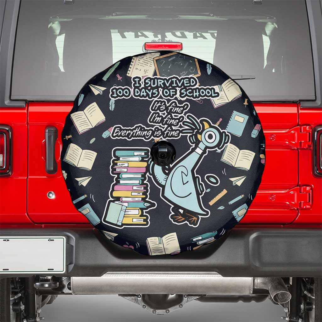 I Survived 100 Days of School Spare Tire Cover Funny Pigeon 100th Day Teacher