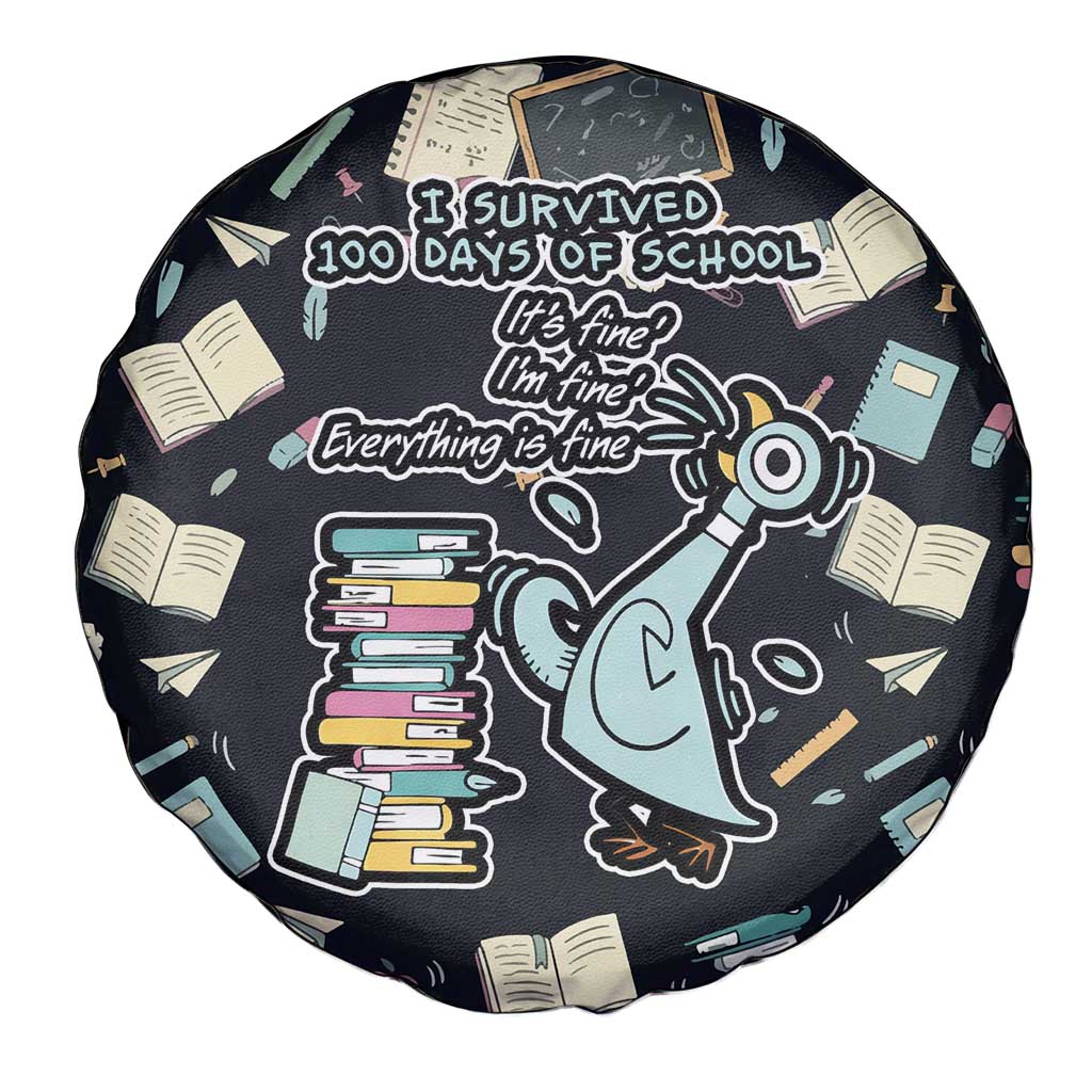 I Survived 100 Days of School Spare Tire Cover Funny Pigeon 100th Day Teacher