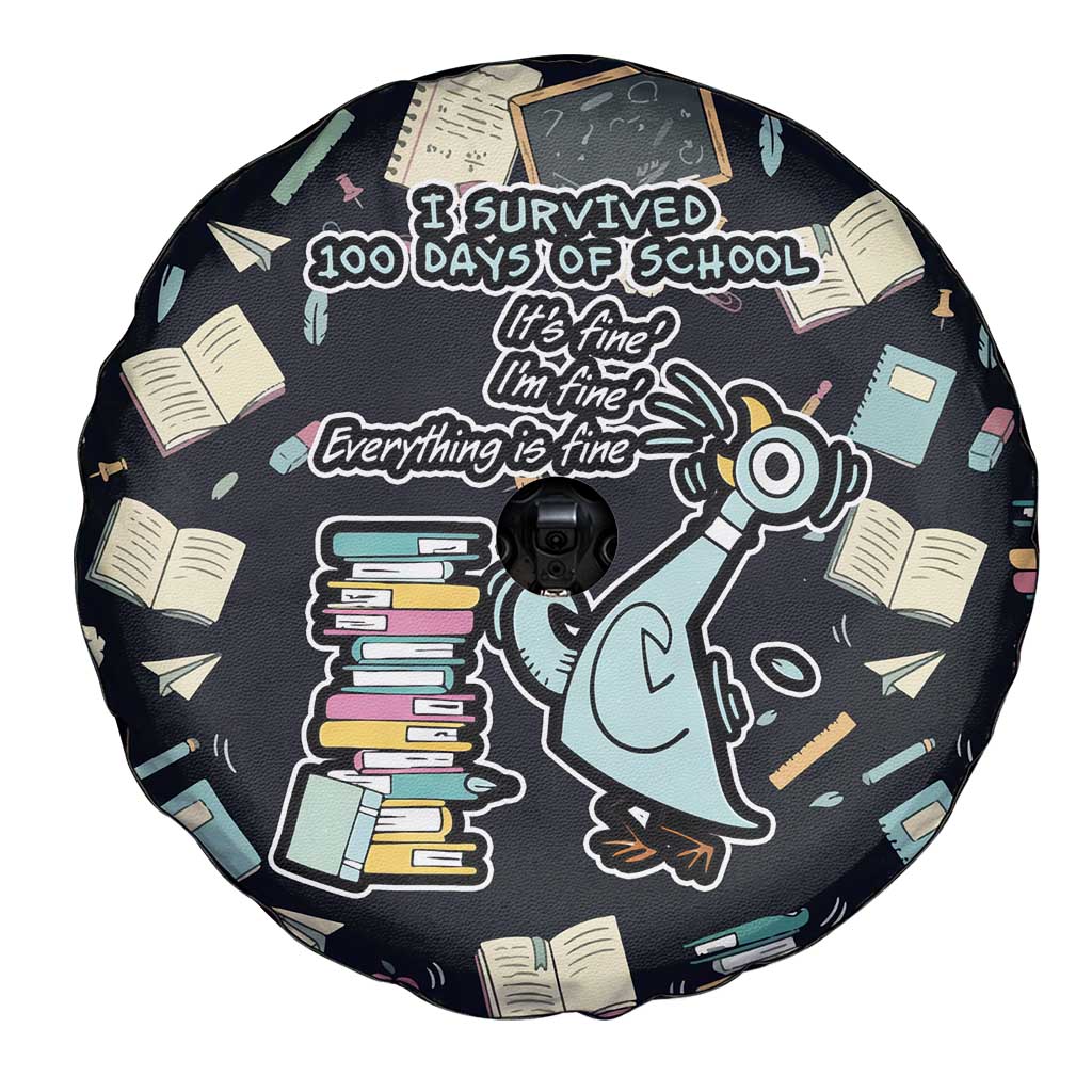 I Survived 100 Days of School Spare Tire Cover Funny Pigeon 100th Day Teacher