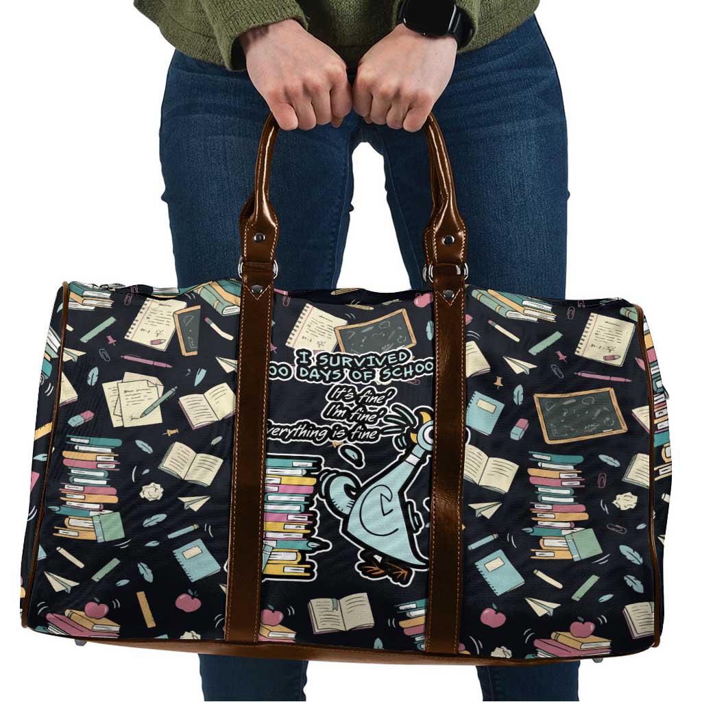 I Survived 100 Days of School Travel Bag Funny Pigeon 100th Day Teacher