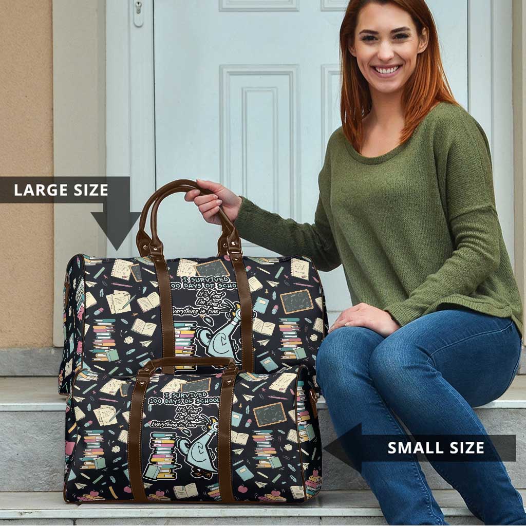 I Survived 100 Days of School Travel Bag Funny Pigeon 100th Day Teacher