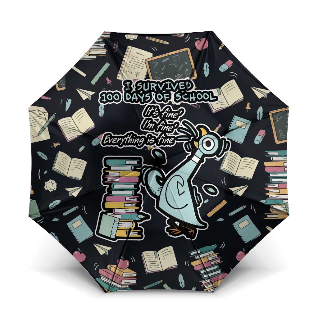 I Survived 100 Days of School Umbrella Funny Pigeon 100th Day Teacher