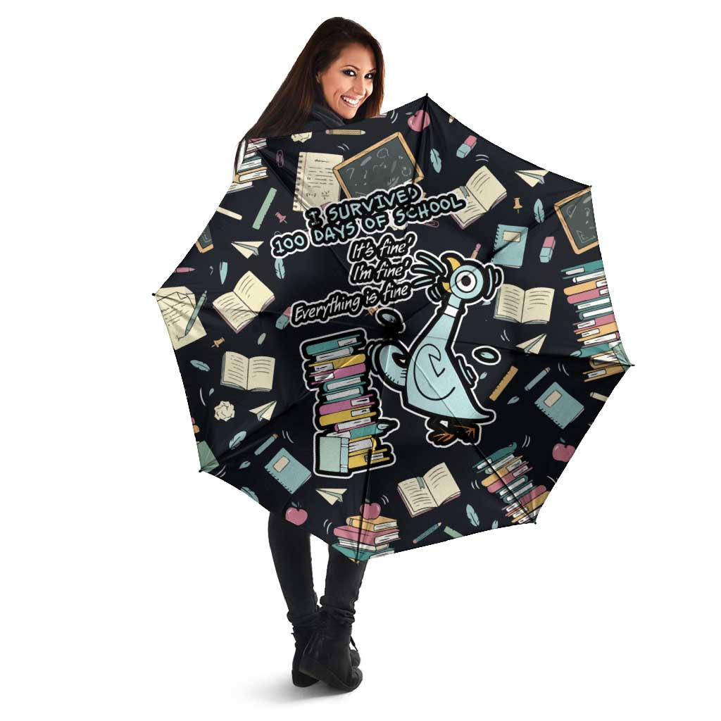 I Survived 100 Days of School Umbrella Funny Pigeon 100th Day Teacher
