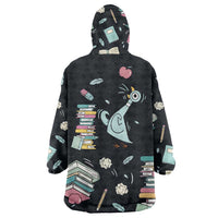 I Survived 100 Days of School Wearable Blanket Hoodie Funny Pigeon 100th Day Teacher