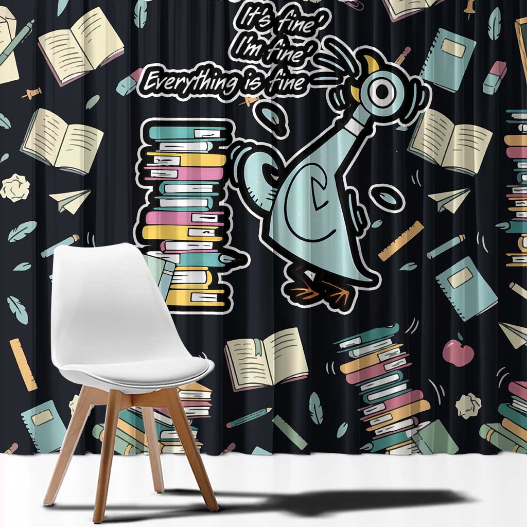 I Survived 100 Days of School Window Curtain Funny Pigeon 100th Day Teacher