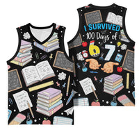 I Survived 100 Days of 67 Basketball Jersey 100th Day of School Teachers Kids