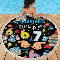 I Survived 100 Days of 67 Beach Blanket 100th Day of School Teachers Kids