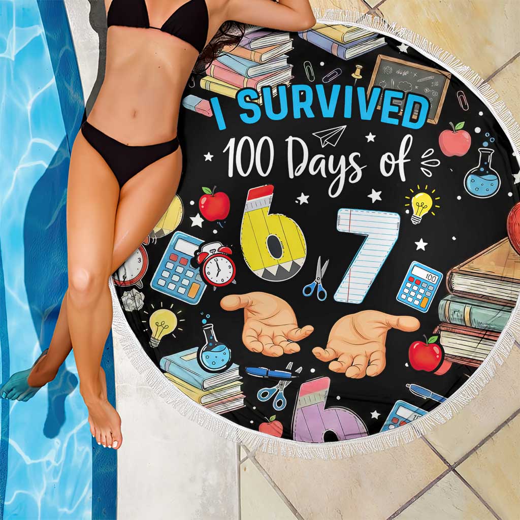 I Survived 100 Days of 67 Beach Blanket 100th Day of School Teachers Kids