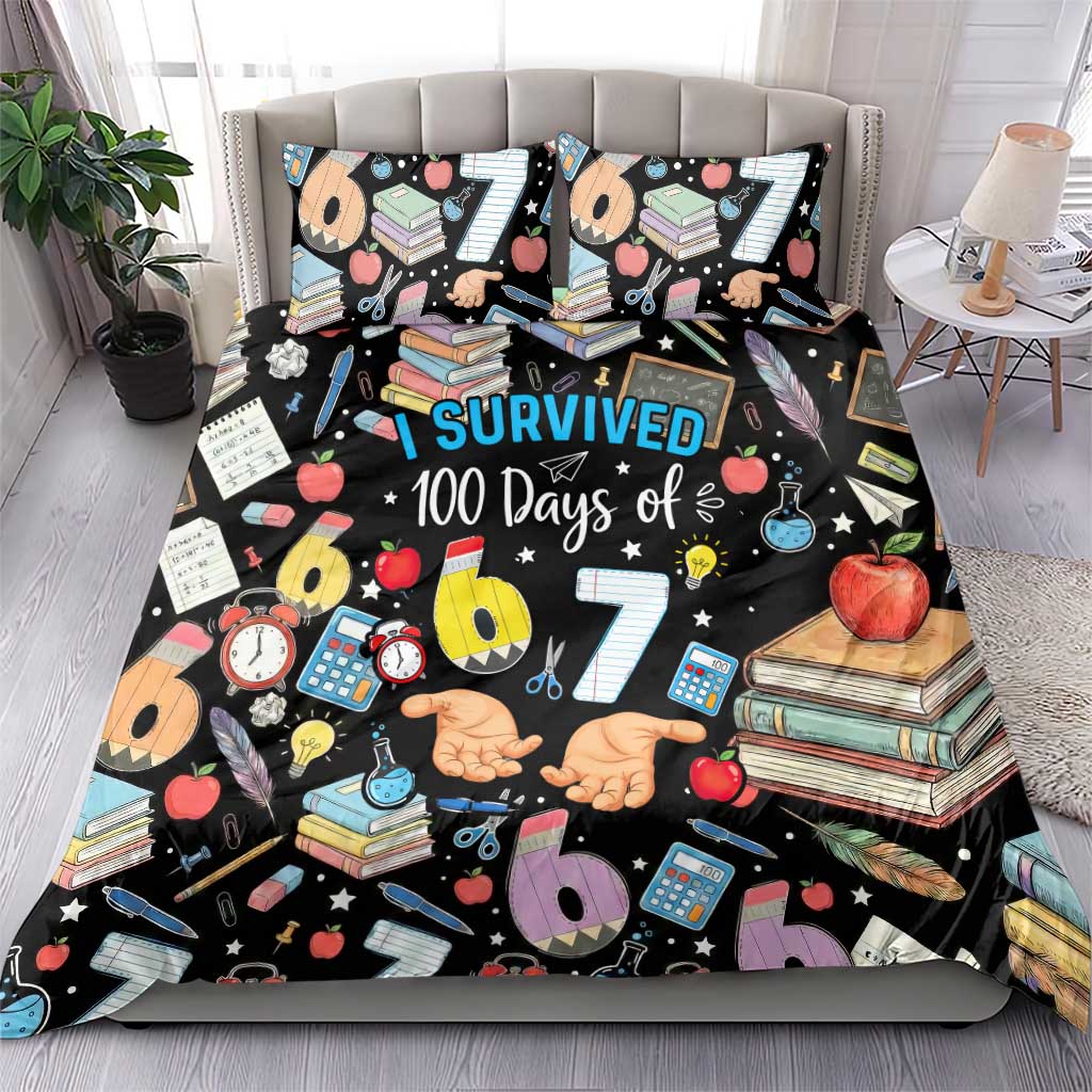 I Survived 100 Days of 67 Bedding Set 100th Day of School Teachers Kids