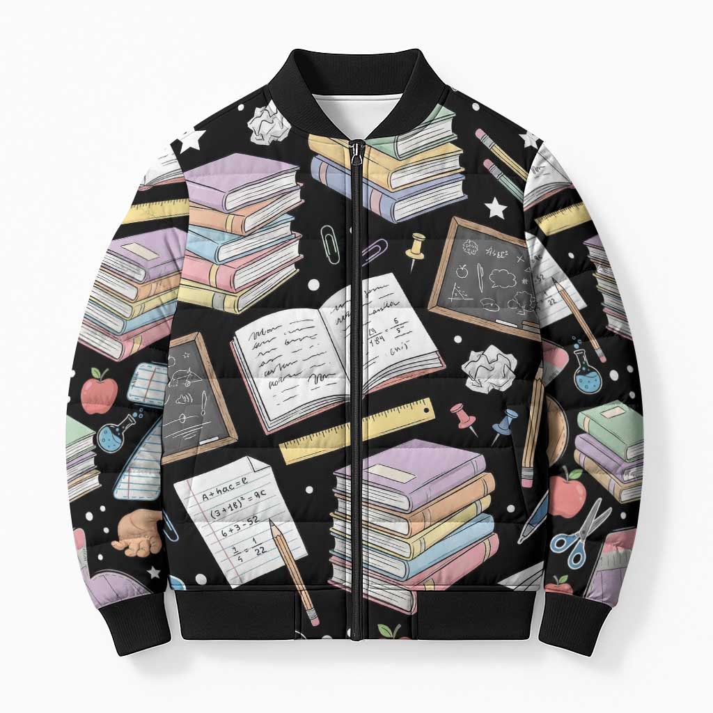 I Survived 100 Days of 67 Bomber Puffer Jacket 100th Day of School Teachers Kids