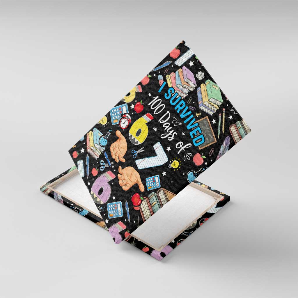 I Survived 100 Days of 67 Canvas Wall Art 100th Day of School Teachers Kids