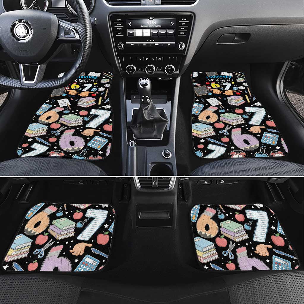 I Survived 100 Days of 67 Car Mats 100th Day of School Teachers Kids