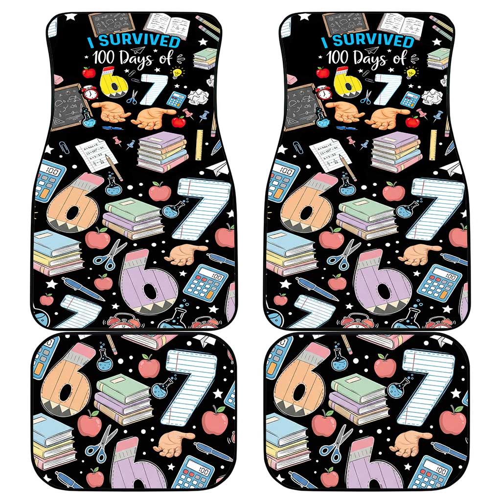 I Survived 100 Days of 67 Car Mats 100th Day of School Teachers Kids