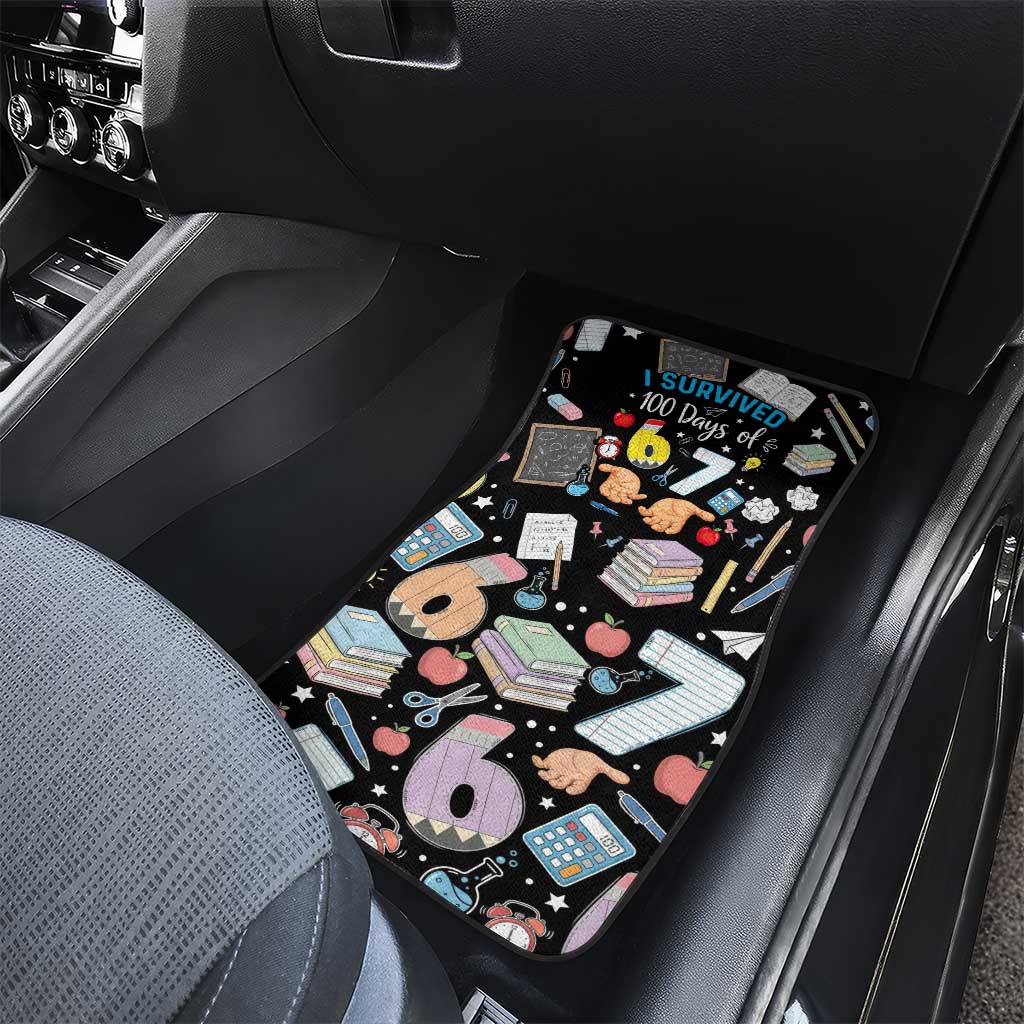 I Survived 100 Days of 67 Car Mats 100th Day of School Teachers Kids