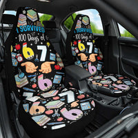 I Survived 100 Days of 67 Car Seat Cover 100th Day of School Teachers Kids