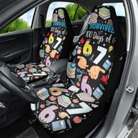 I Survived 100 Days of 67 Car Seat Cover 100th Day of School Teachers Kids