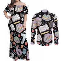 I Survived 100 Days of 67 Couples Matching Off Shoulder Maxi Dress and Long Sleeve Button Shirt 100th Day of School Teachers Kids