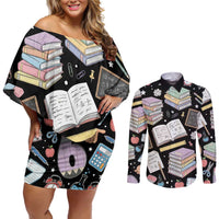 I Survived 100 Days of 67 Couples Matching Off Shoulder Short Dress and Long Sleeve Button Shirt 100th Day of School Teachers Kids