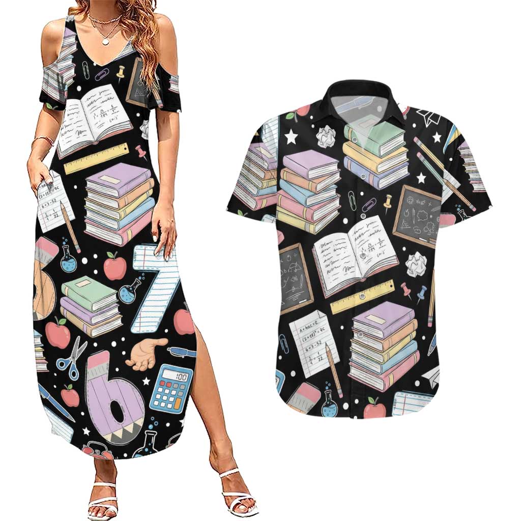 I Survived 100 Days of 67 Couples Matching Summer Maxi Dress and Hawaiian Shirt 100th Day of School Teachers Kids