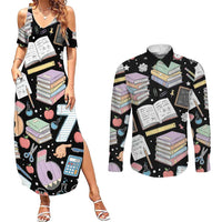 I Survived 100 Days of 67 Couples Matching Summer Maxi Dress and Long Sleeve Button Shirt 100th Day of School Teachers Kids
