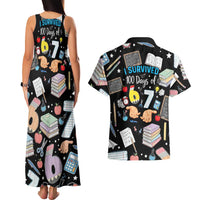 I Survived 100 Days of 67 Couples Matching Tank Maxi Dress and Hawaiian Shirt 100th Day of School Teachers Kids