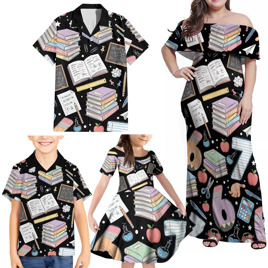I Survived 100 Days of 67 Family Matching Off Shoulder Maxi Dress and Hawaiian Shirt 100th Day of School Teachers Kids
