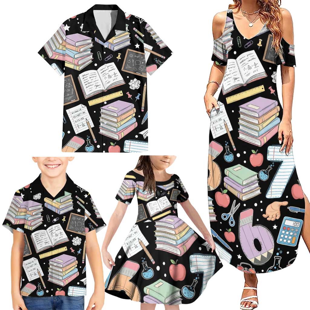 I Survived 100 Days of 67 Family Matching Summer Maxi Dress and Hawaiian Shirt 100th Day of School Teachers Kids
