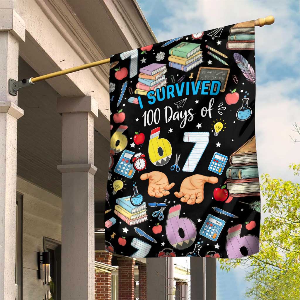 I Survived 100 Days of 67 Garden Flag 100th Day of School Teachers Kids